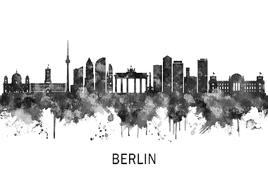 Berlin Germany Skyline BW