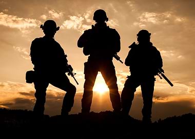 Army soldiers with rifles