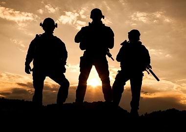 Army soldiers with rifles