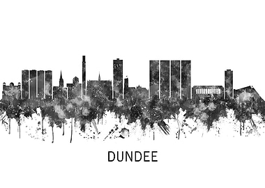 Dundee Scotland Skyline BW