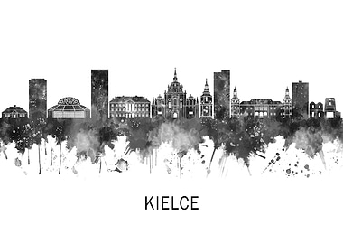 Kielce Poland Skyline BW