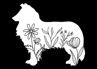 Border Collie Floral Colli