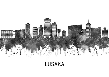 Lusaka Zambia Skyline BW