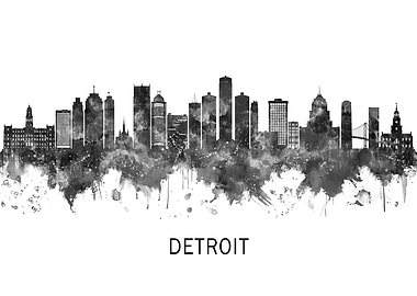 Detroit Michigan Skyline