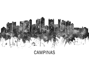 Campinas Brazil Skyline BW