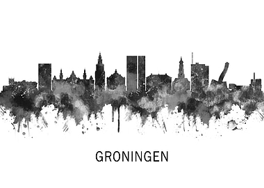 Groningen Skyline BW