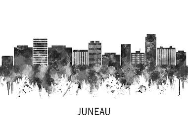 Juneau USA Skyline BW