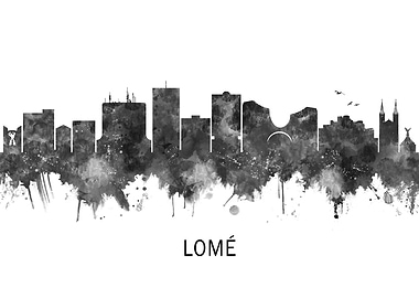Lome Togo Skyline BW
