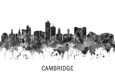 Cambridge USA Skyline BW