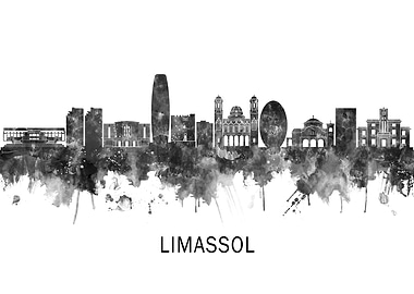Limassol Cyprus Skyline BW