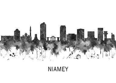 Niamey Niger Skyline BW