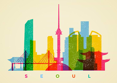 Colorful Seoul Skyline
