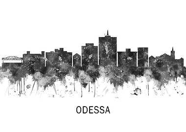 Odessa Texas Skyline BW