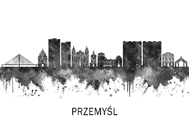 Przemysl Poland Skyline BW
