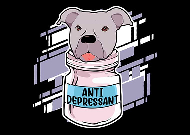 Antidepressant Pitbull Dog
