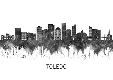 Toledo Ohio Skyline BW