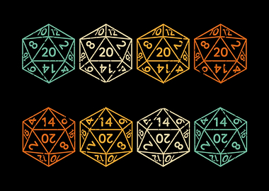 RPG D20 Polyhedral Vintage