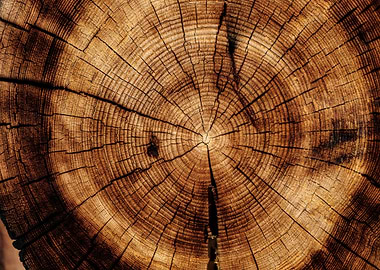 Wooden cut tree trunk