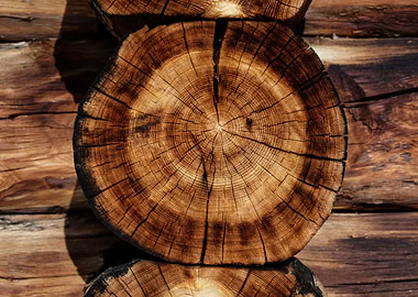 Wooden cut tree trunk