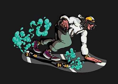 Street skateboarding drift