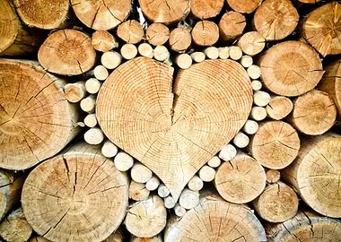 Wooden Love Heart Tree