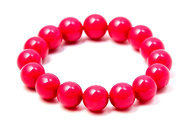 Pink plastic beaded bracel