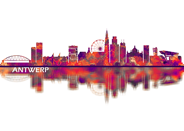 Antwerp Belgium Skyline