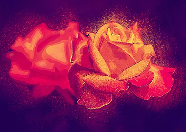 Abstract floral painting