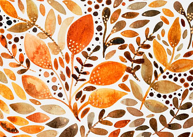 Watercolor autumn leaves