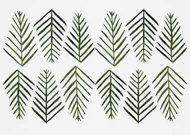 Watercolor pine trees