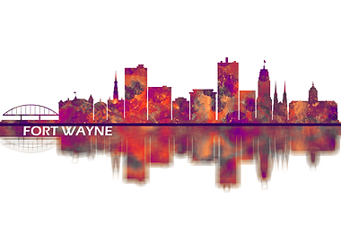 Fort Wayne Indiana Skyline