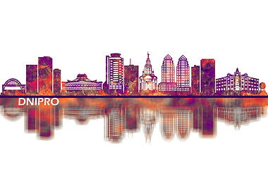 Dnipro Ukraine Skyline