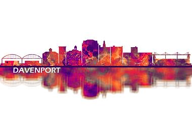 Davenport Iowa Skyline