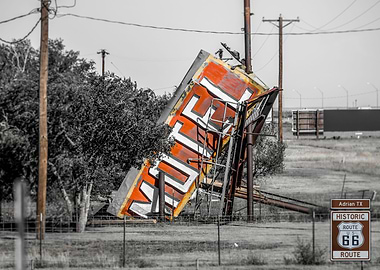 Broken Motel Sign Route 66