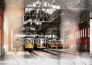 Tram depot in Lisbon