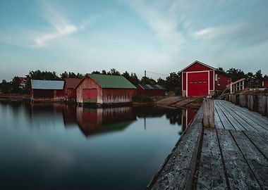 Boat sheds in Eckero