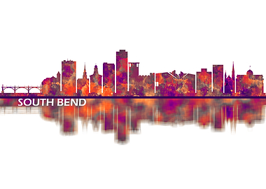 South Bend Indiana Skyline