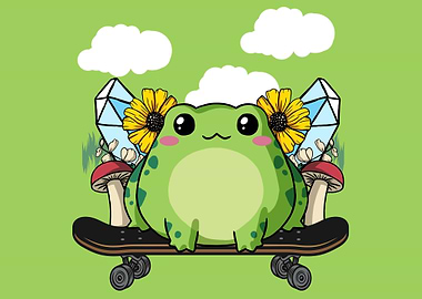 Cottagecore Kawaii Frog