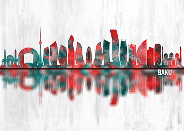 Baku Azerbaijan Skyline