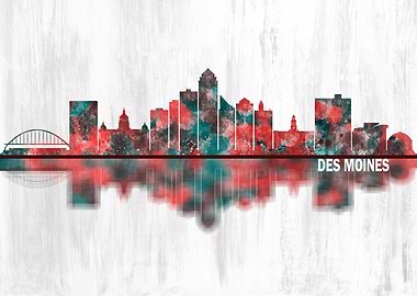 Des Moines Iowa Skyline