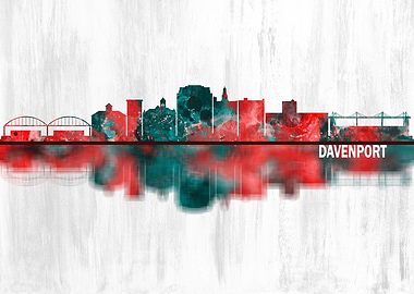Davenport Iowa Skyline