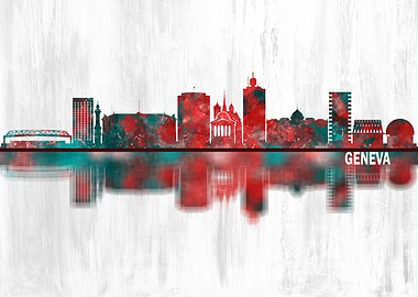 Geneva Switzerland Skyline