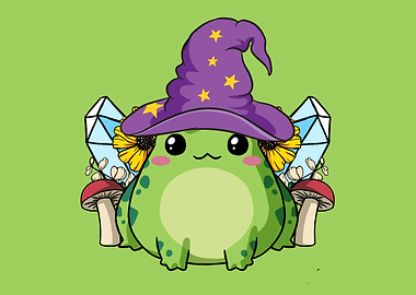 Cottagecore Frog Wizard