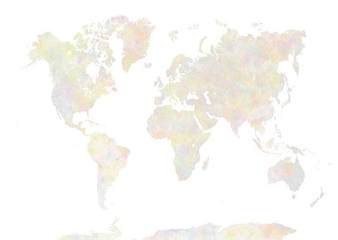 world map in soft pastel