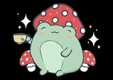 Cottagecore Cute Frog Tea