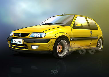 Citroen Saxo Yellow Art