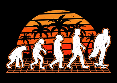Skateboard Evolution Retro