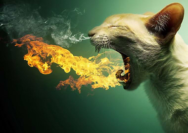 Fire and smoke Cat
