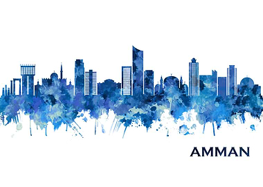 Amman Jordan Skyline Blue