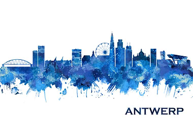 Antwerp Belgium Skyline